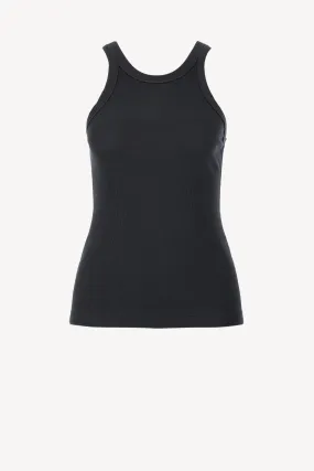 Tank Top Curved in Schwarz