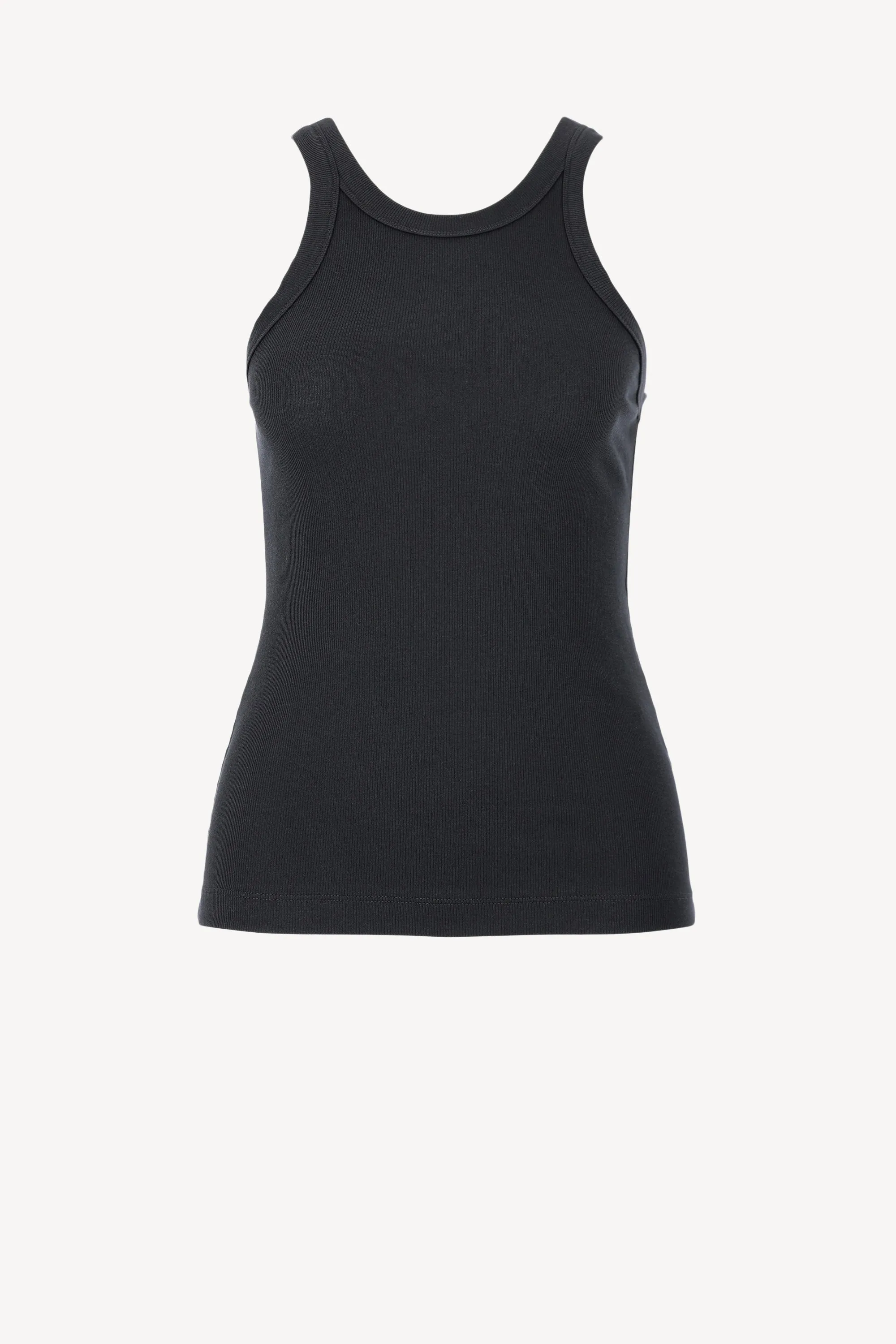 Tank Top Curved in Schwarz