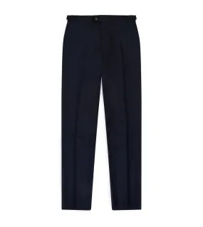 Trunk Wigmore Wool Twill Suit Trousers: Navy