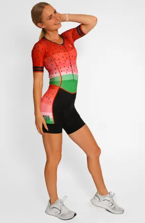 Watermelon Women's Sleeved One Piece Triathlon Suit