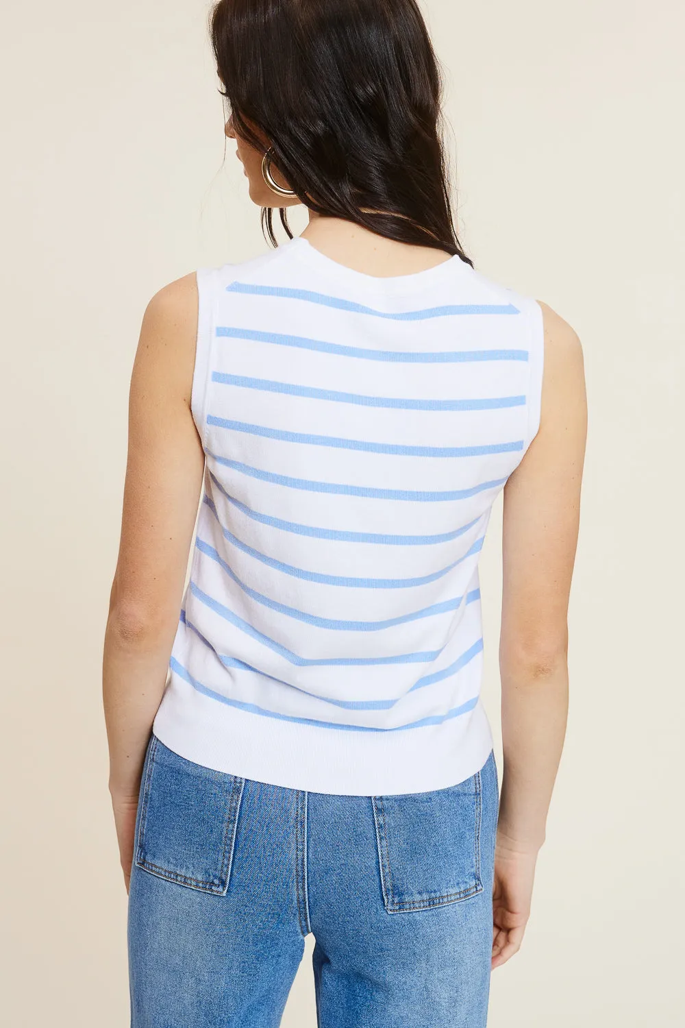 White Striped Tank Top