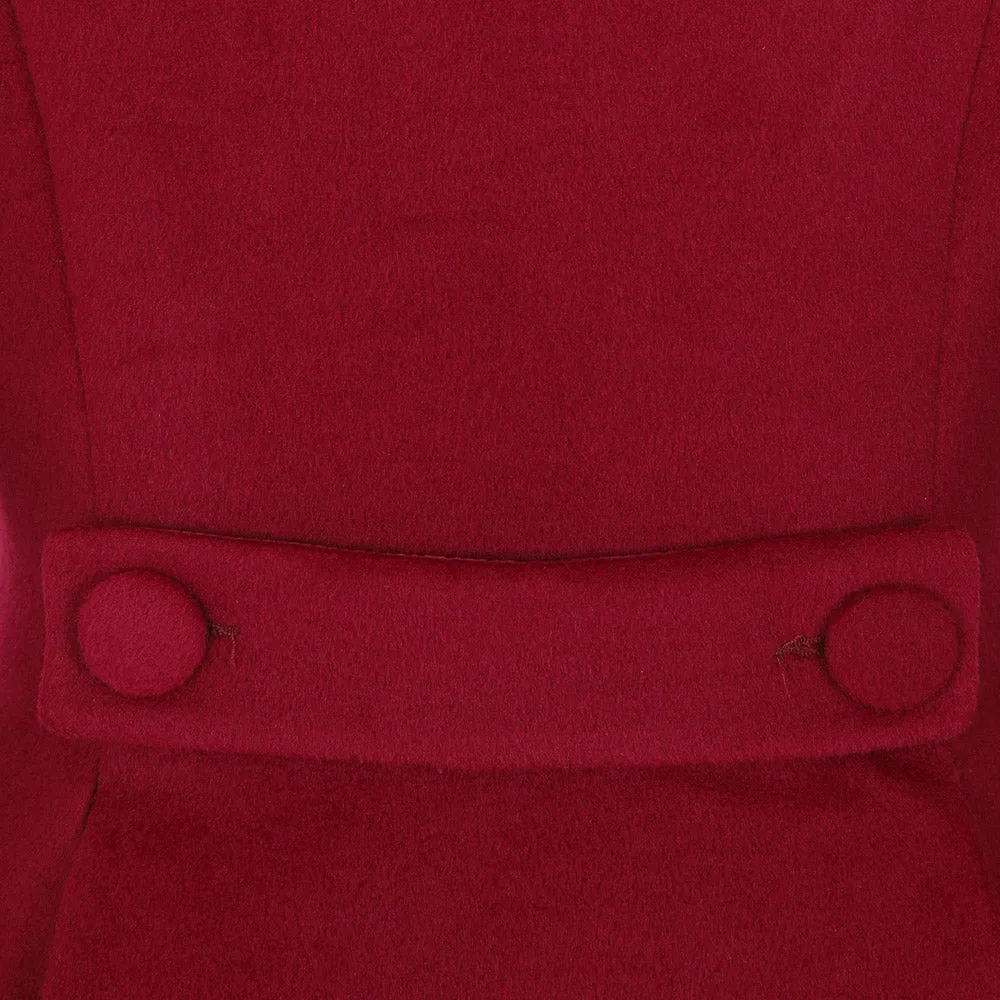 Wine Red Burgundy Vintage Inspired Classic Swing Coat