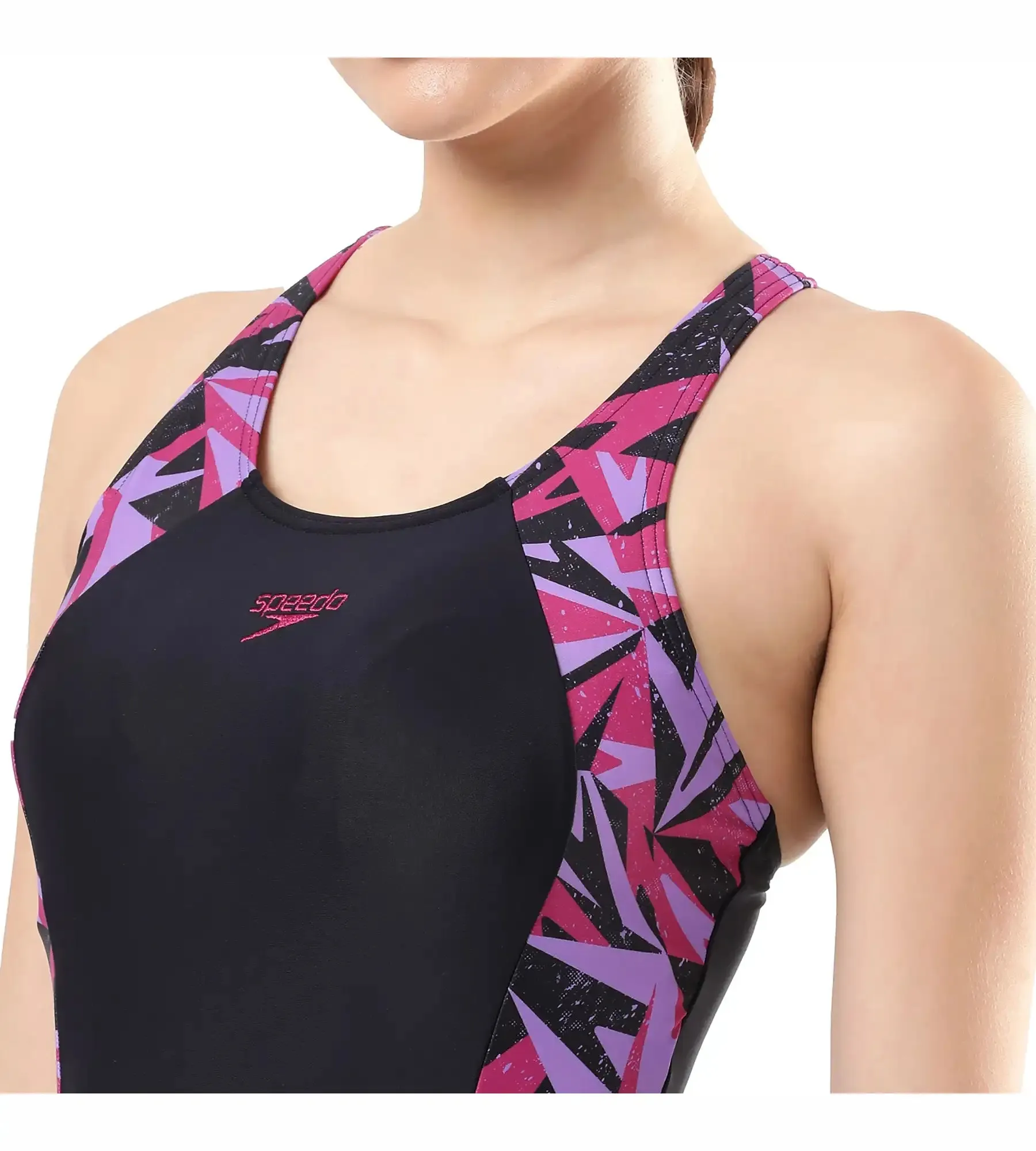 Women's Endurance Hyperboom Splice Legsuit Swimwear  - True Navy  &  Berry