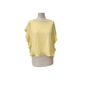 ZARA Lemon Yellow Frill Sleeves Top | Like New |